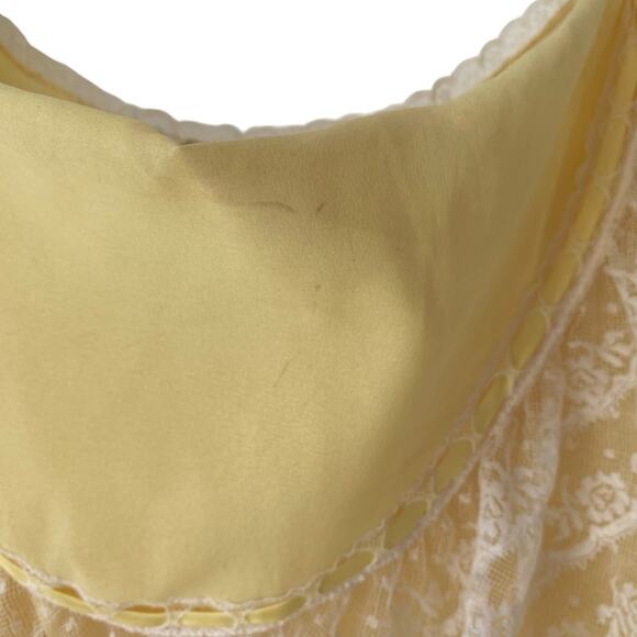 Bonwit Teller Lelis Vintage Rare Yellow Lace Long Nightgown size medium lingerie - Picture 4 of 11